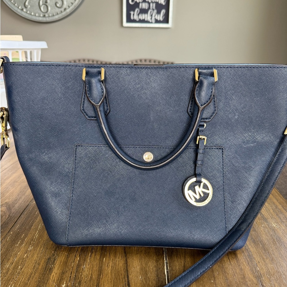 Michael Kors Navy Blue Tote Bag